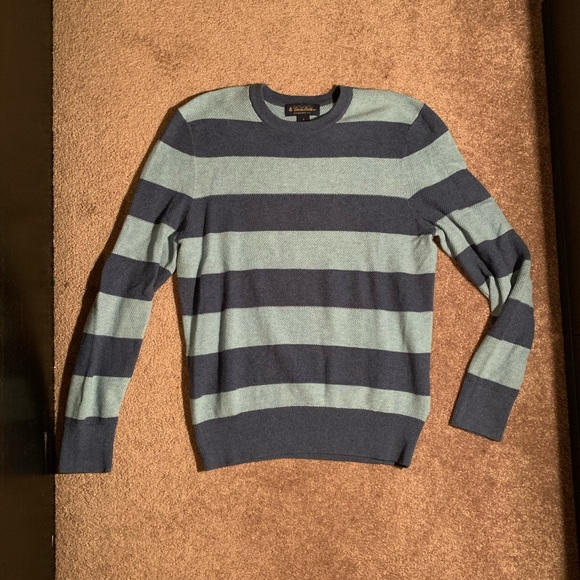Mens Lightweight Striped Brooks Brothers Sweater - Picture 2 of 4